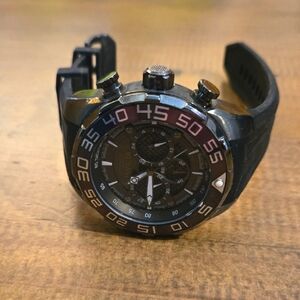 Black and Silver Chronograph Watch